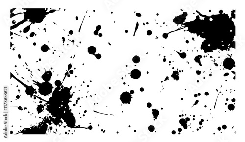 chaotic black ink splatter pattern illustration