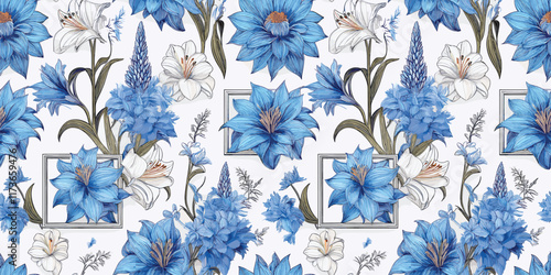 Elegant handmade floral art enriched with vibrant textures, seamlessly repeating to deliver high-quality finishes for fabric, luxurious wallpaper, and decorative wrapping.
