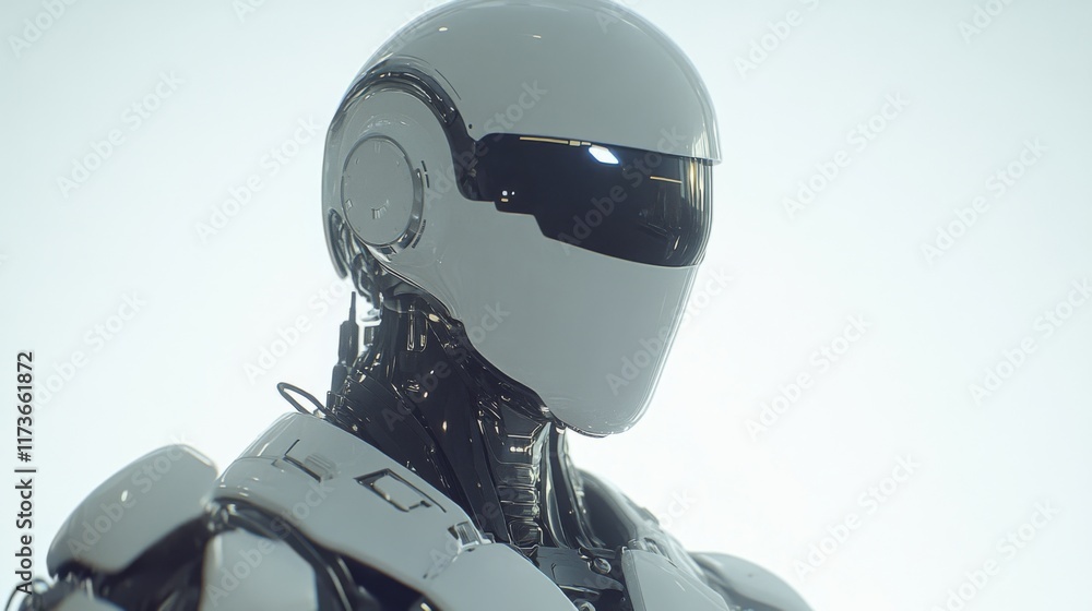 Futuristic Finance Robot with Clean Lines and Bright Light Futuristic Finance Robot with Clean Lines and Bright Light