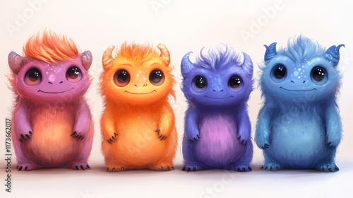 set of cute monsters