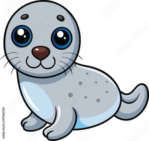 Adorable Baby Seal Cartoon Illustration