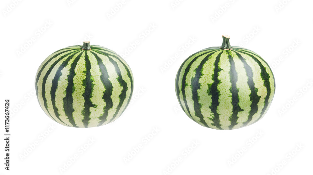 Two ripe watermelons isolated on transparent background Two ripe watermelons isolated on transparent background