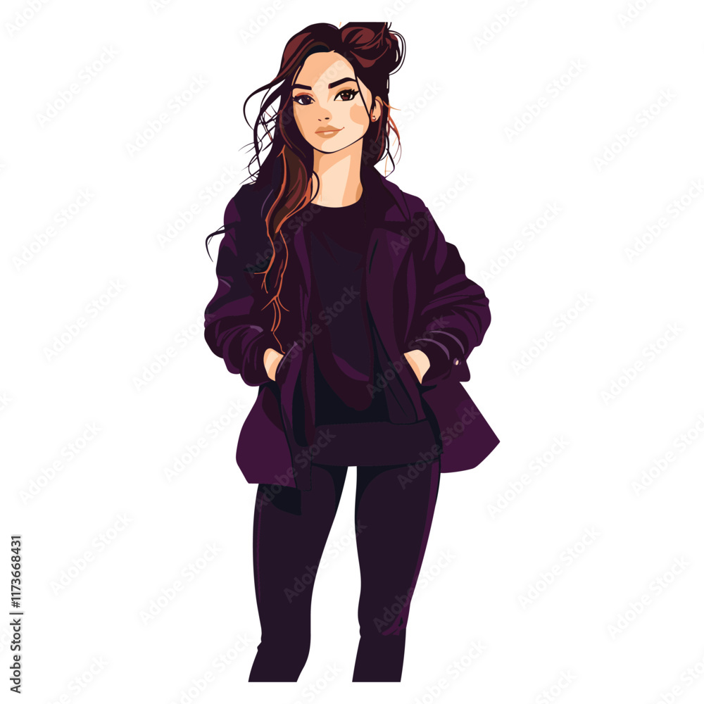 Fashion beautiful girl model Vector Illustration Fashion beautiful girl model Vector Illustration