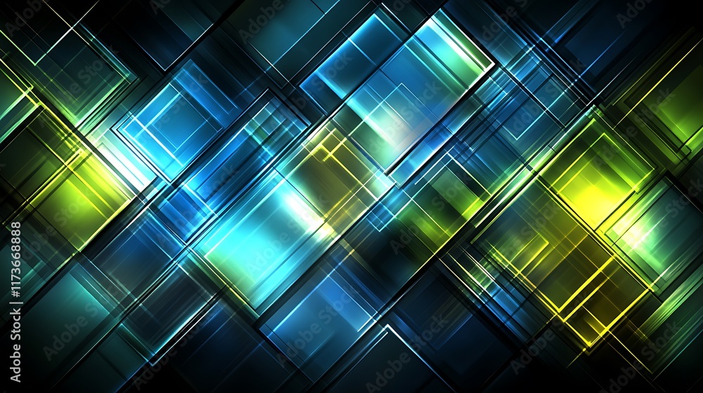 Abstract Green Blue Geometric Pattern Design Abstract Green Blue Geometric Pattern Design