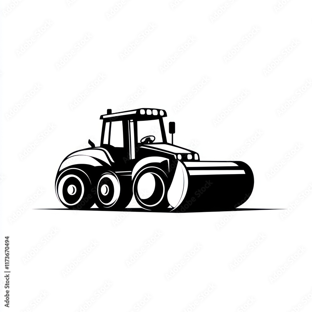 Naklejka premium Powerful Agricultural Tractor With Large Wheels