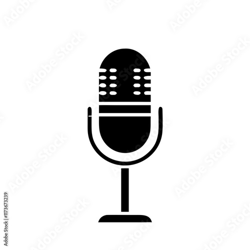 retro microphone on white background