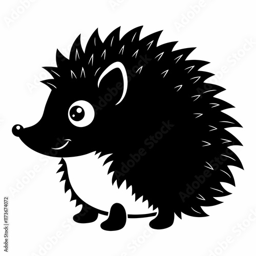 Hedgehog vector silhouette black design white background