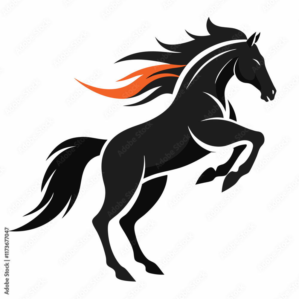 Fototapeta premium horse, silhouette, animal, equine, gallop, mare, stallion, foal, colt, mustang, wild, pony, herd, running, grazing, farm, nature, black, elegant, profile, shadow, jumping, powerful, beauty, speed