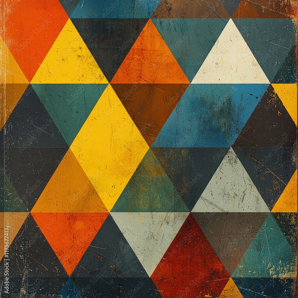 Fototapeta premium Colorful Abstract Geometric Triangle Pattern - Showcasing Vibrant and Dynamic Modern Design