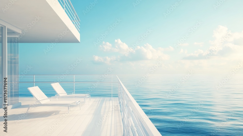 Fototapeta premium Elegant Coastal Architecture with Ocean Views