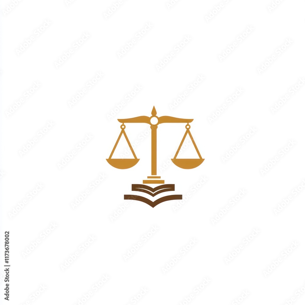 Golden Scales of Justice Resting on Books Golden Scales of Justice Resting on Books