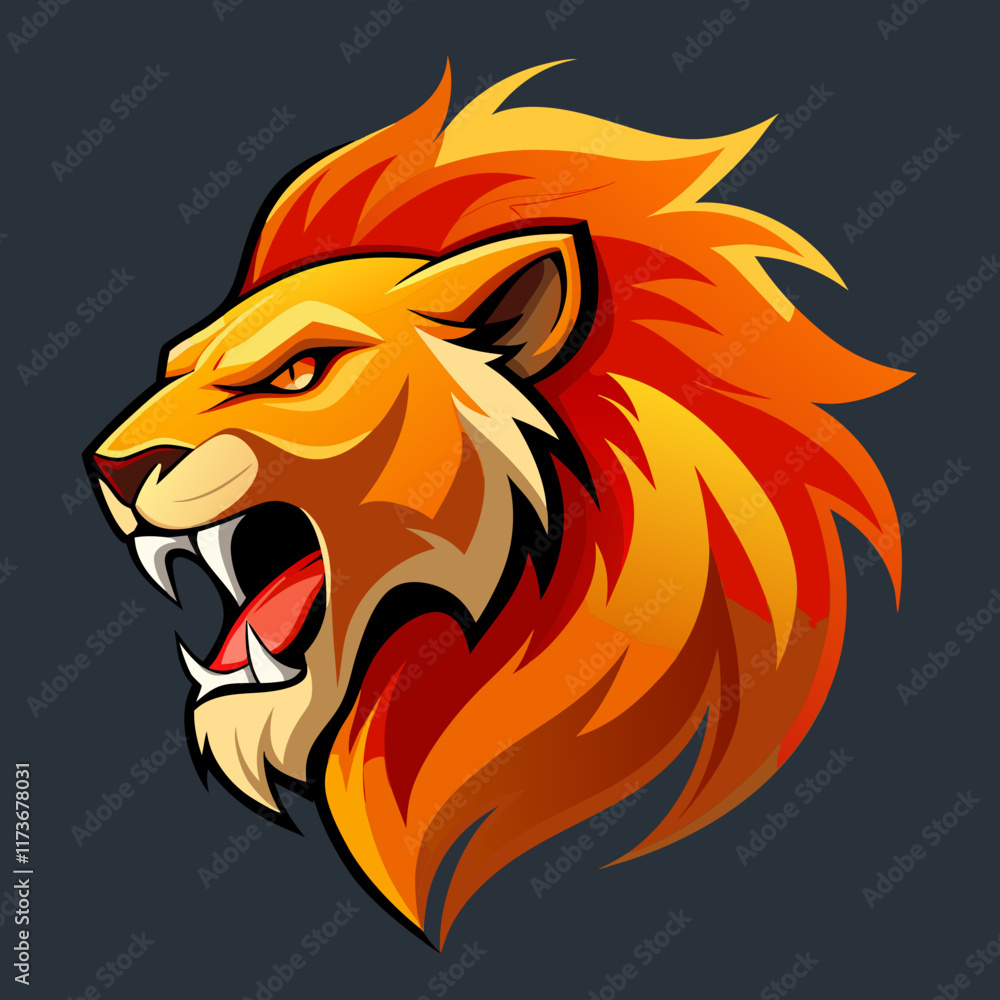 Obraz premium lion, logo, animal, vector, king, symbol, wild, strength, power, pride, mascot, luxury, jungle, crown, face, predator, regal, royal, modern, classic, creative, beast, corporate, business, luxury, bold