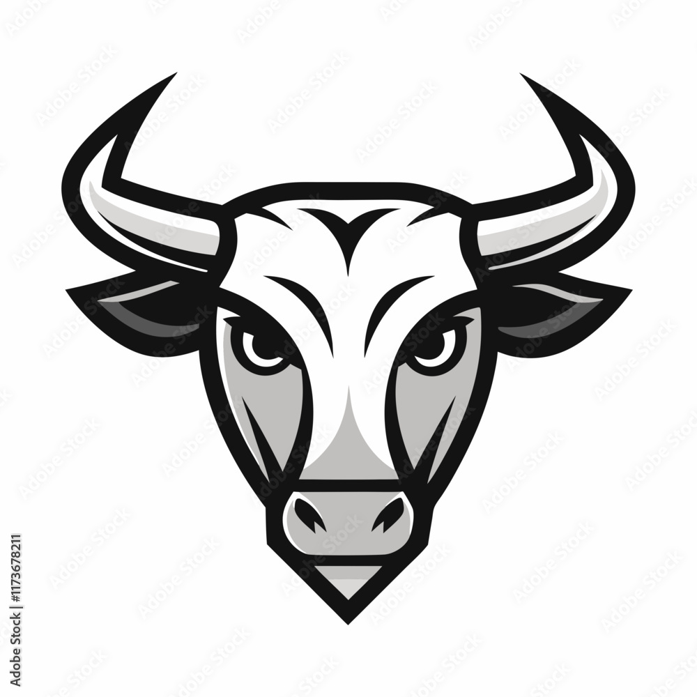 Fototapeta premium bull, horn, head, animal, symbol, strong, vector, isolated, wild, angry, icon, farm, sign, buffalo, cow, design, cattle, power, black, illustration, silhouette, mascot, art, taurus, cartoon, face, wil