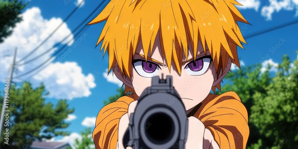 Fototapeta premium anime exterminator small business owner 