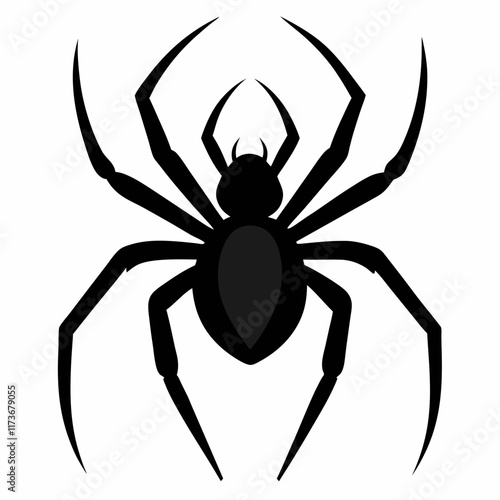 Spider vector silhouette black design white background