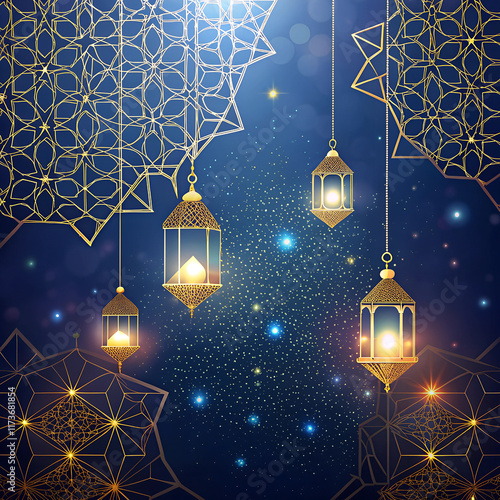 Ramadan Islamic theme and background design with beautiful colors and scenes 