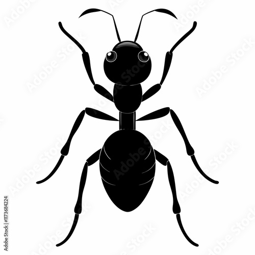 Ant vector silhouette black design white background