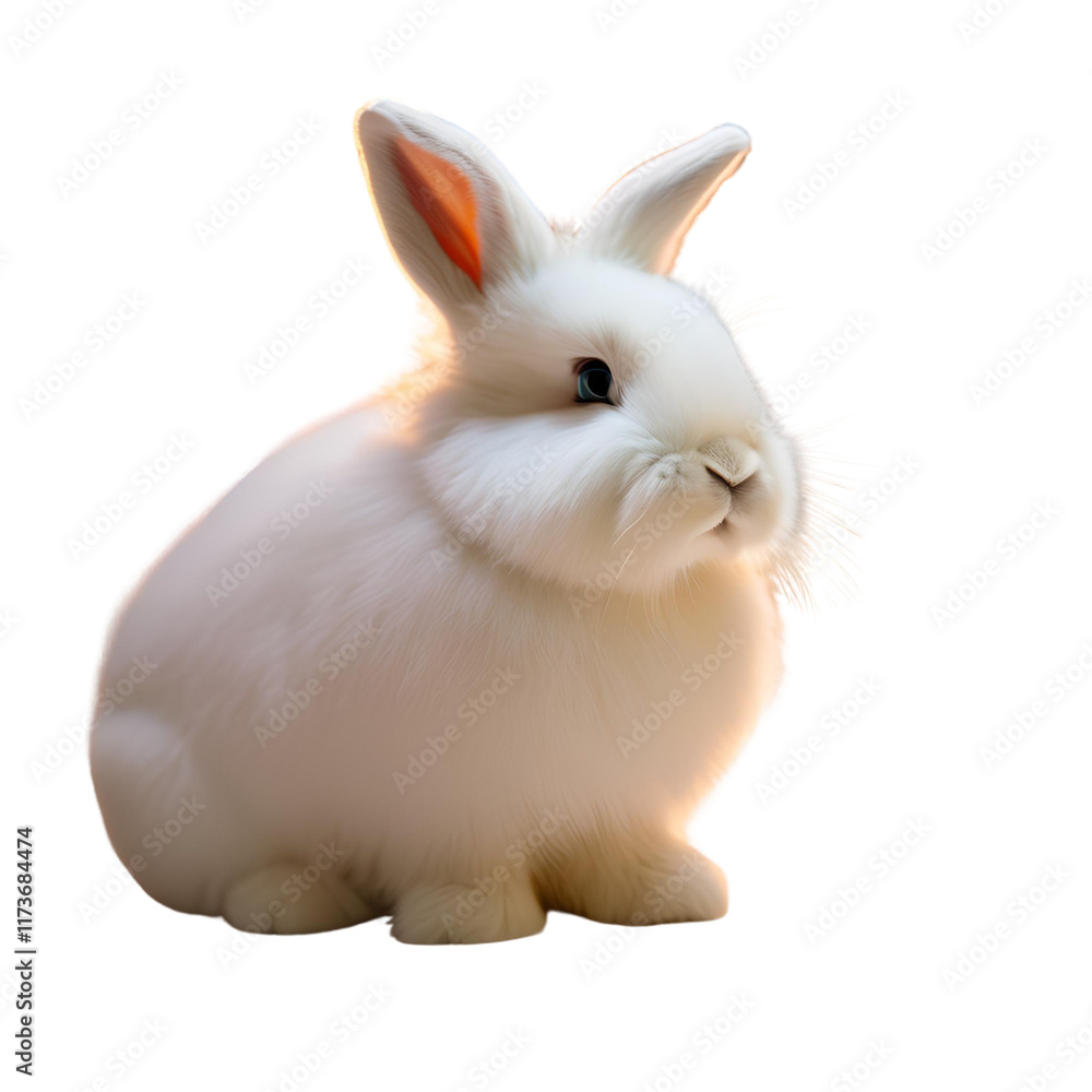 Obraz premium white fluffy rabbit