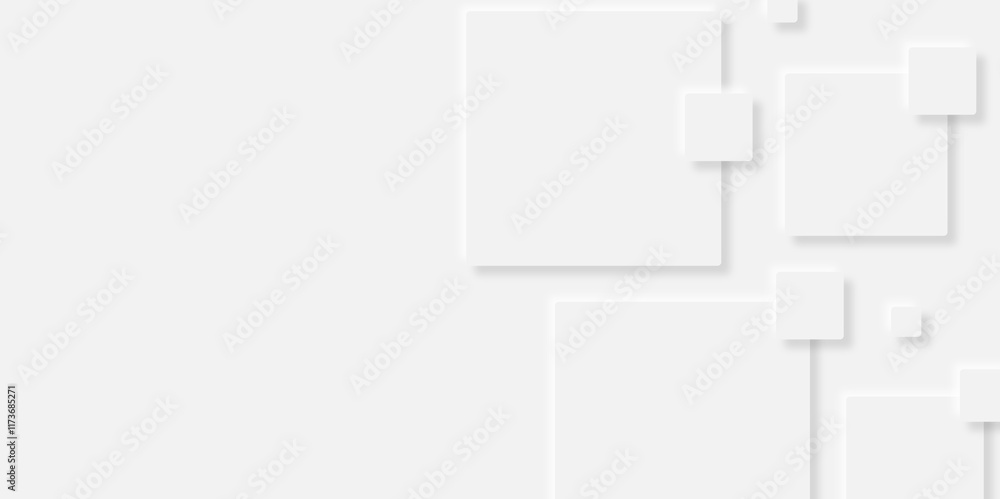 Abstract grey square shape with futuristic concept background.gray paper squares in bright light with shadows.neomorphism Abstract blurred background with Geometric light & white Space design concept. Abstract grey square shape with futuristic concept background.gray paper squares in bright light with shadows.neomorphism Abstract blurred background with Geometric light & white Space design concept.