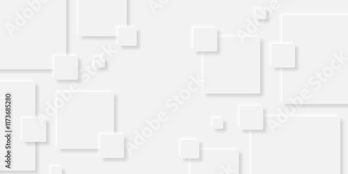 Abstract grey square shape with futuristic concept background.gray paper squares in bright light with shadows.neomorphism Abstract blurred background with Geometric light & white Space design concept.
