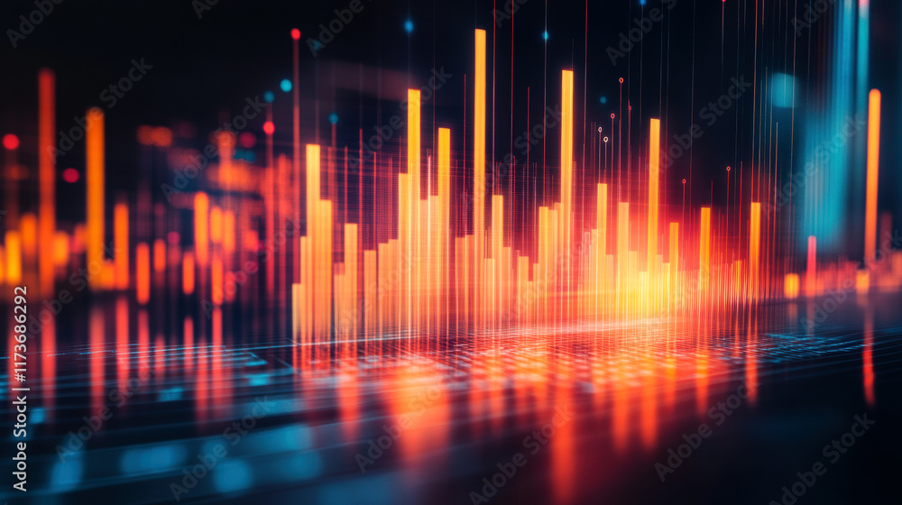 Analyzing data trends with vibrant visualizations in a high-tech environment Analyzing data trends with vibrant visualizations in a high-tech environment