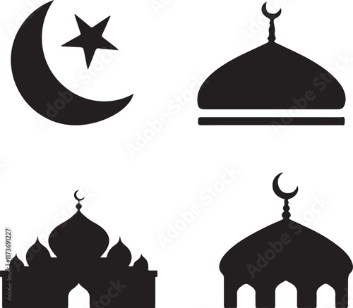 set of islamic icons