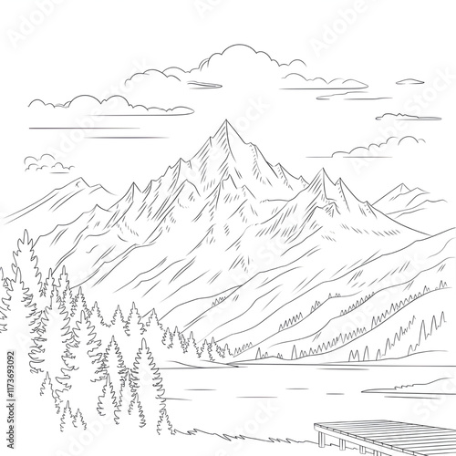 landscape with mountains