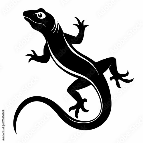 Lizard vector silhouette black design white background