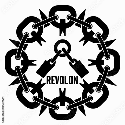 Revolutionary Chain Silhouette Vector Art