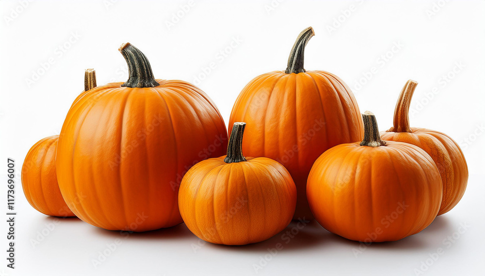 Fototapeta premium plenty of pumpkins on white