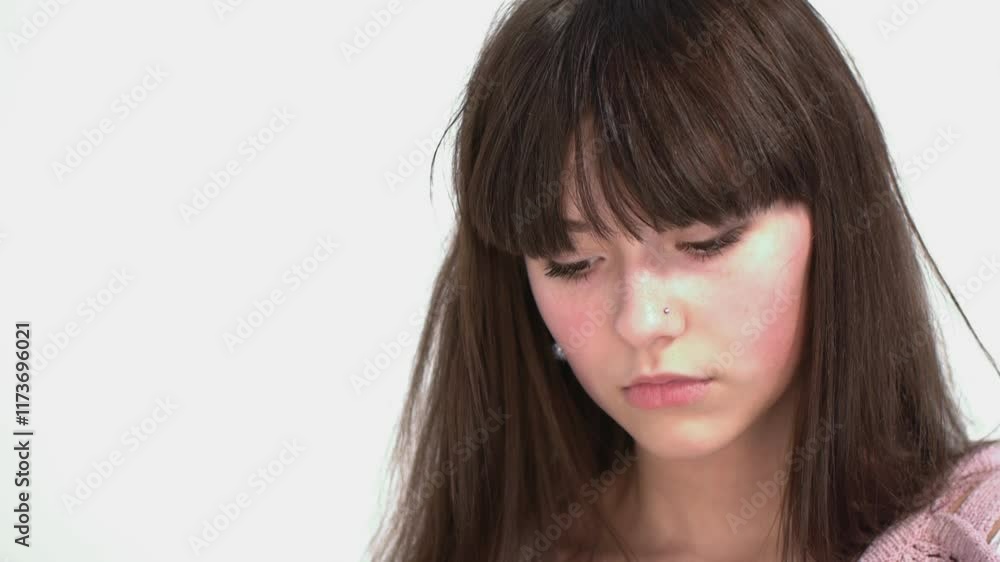 Young Woman Expressing Emotions in Studio Setting Young Woman Expressing Emotions in Studio Setting