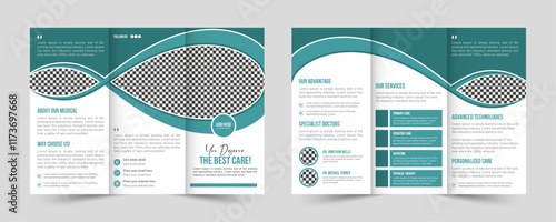 Trifold medical health care brochure, business or company brochure template