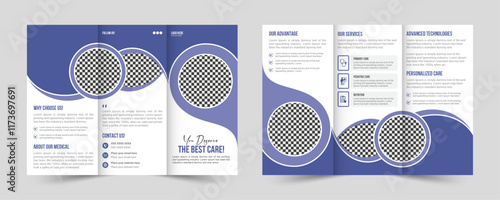 Trifold medical health care brochure, business or company brochure template