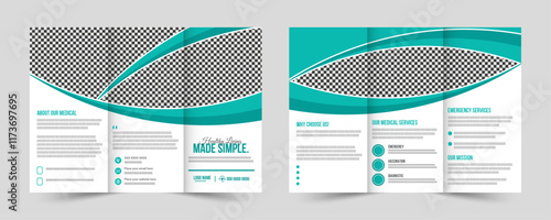 Trifold medical health care brochure, business or company brochure template