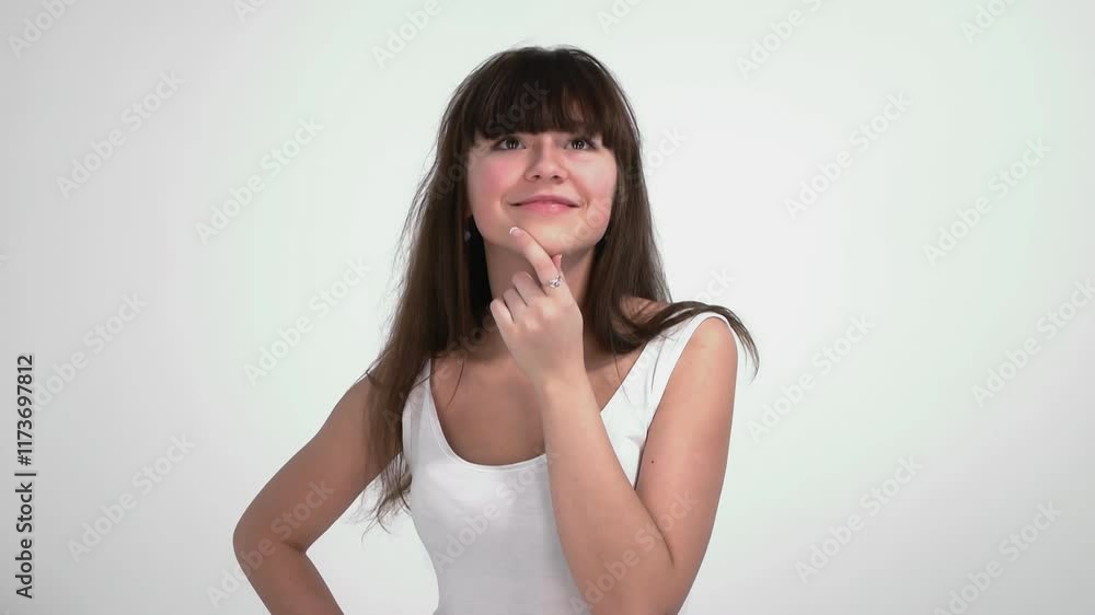 Young Woman Expressing Different Emotions in Studio Setting Young Woman Expressing Different Emotions in Studio Setting