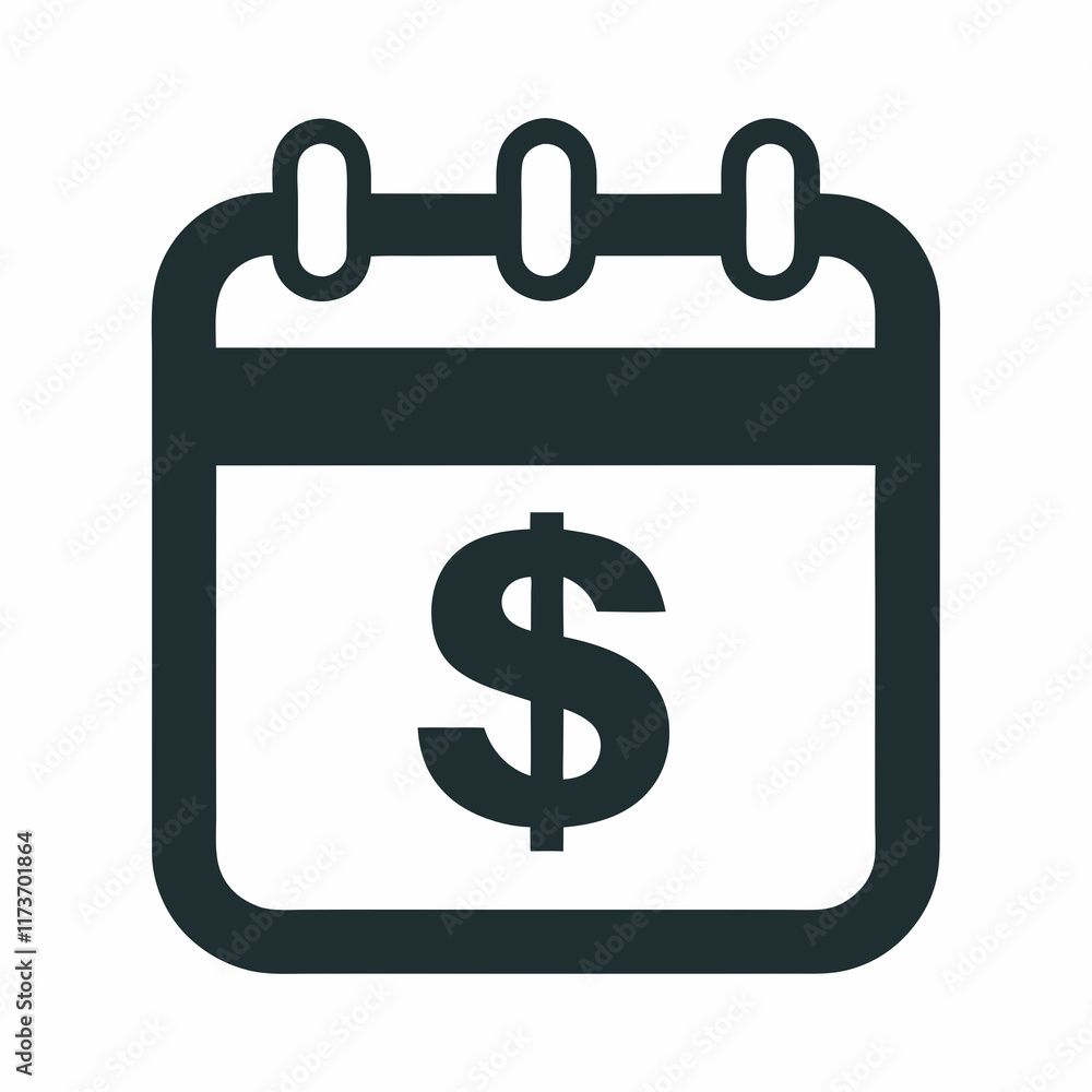 Dollar Calendar Icon Vector Illustration Dollar Calendar Icon Vector Illustration