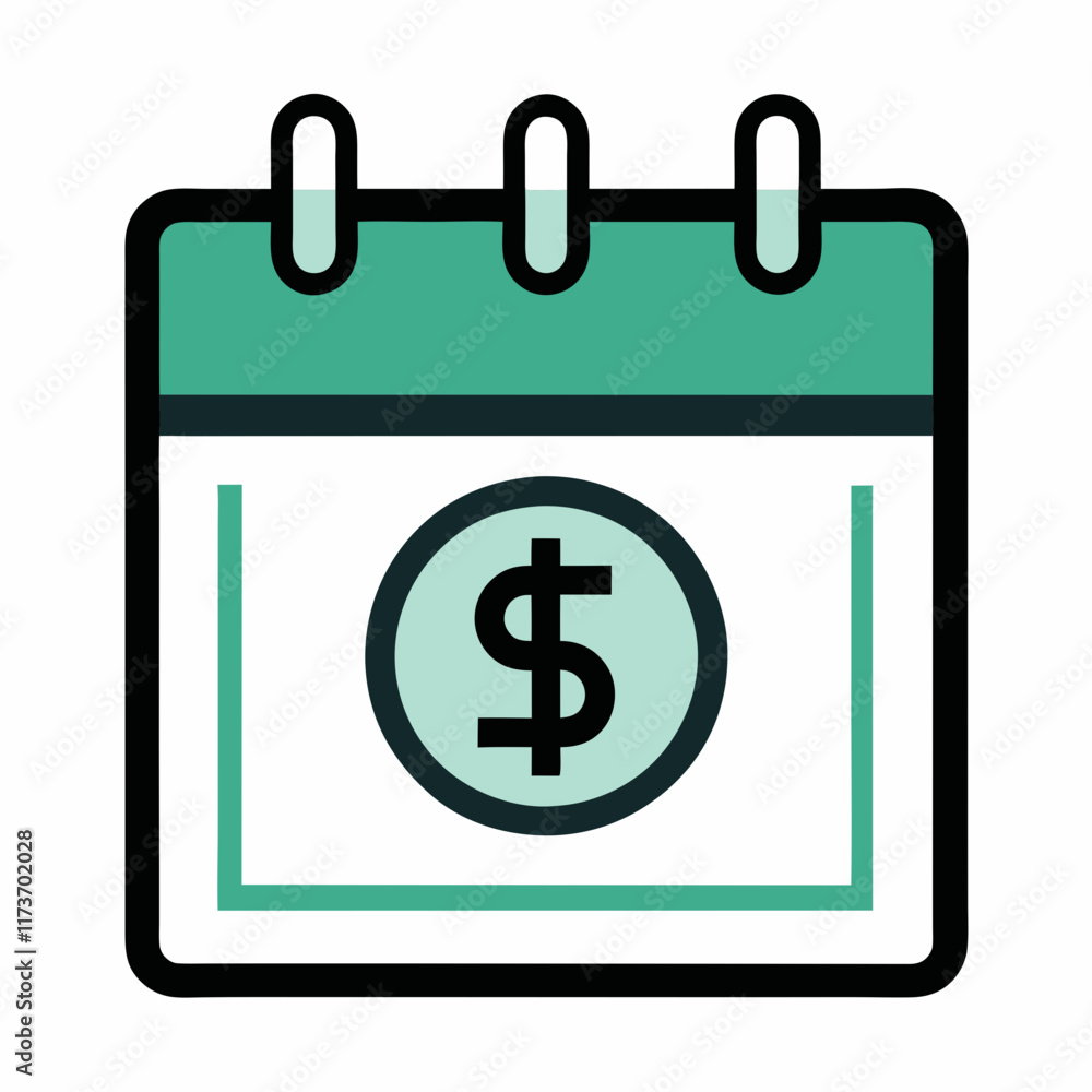 Dollar Calendar Icon Vector Illustration Dollar Calendar Icon Vector Illustration