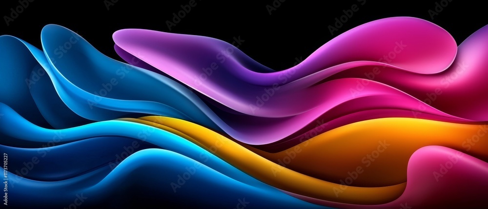 Fototapeta premium Abstract Vibrant Color Waves Swirling Fluid Design Dynamic Gradient Background