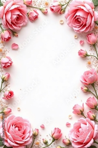 Wallpaper Mural Border of Roses for Valentine’s or Mother’s Day Greeting Card Torontodigital.ca