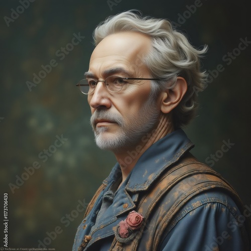 Flor rosa en chaqueta marrón de estilo rústico capturada con un toque artístico y detallado
