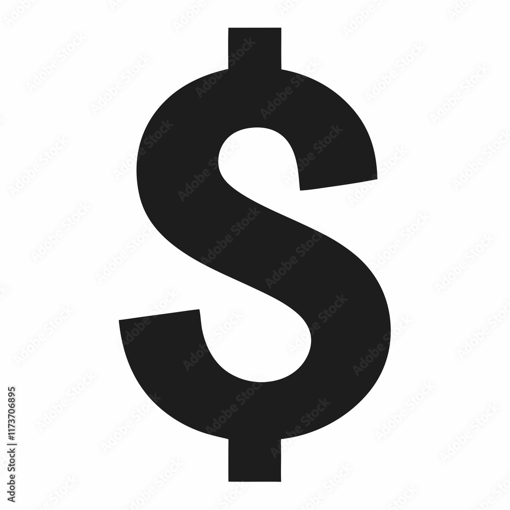 Dollar Sign Icon Silhouette Vector Dollar Sign Icon Silhouette Vector