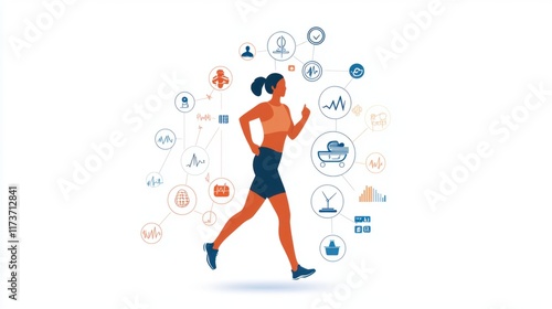 Wallpaper Mural Running for health exploring fitness data insights urban park infographic digital environment dynamic viewpoint Torontodigital.ca