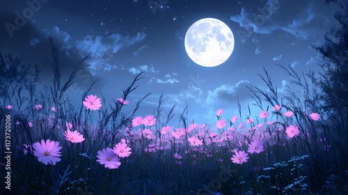 full moon flower blooming photo