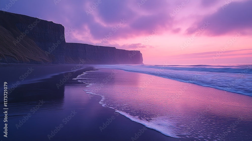 Fototapeta premium Majestic Cliffside Beach at Twilight