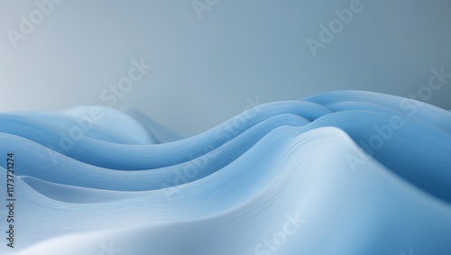 Abstract Blue Waves Flowing on a Light Blue Background photo