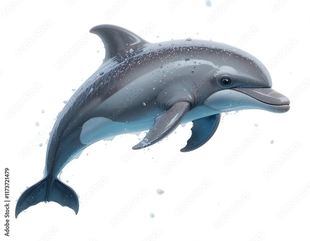 Fototapeta premium A dolphin jumping in the water.