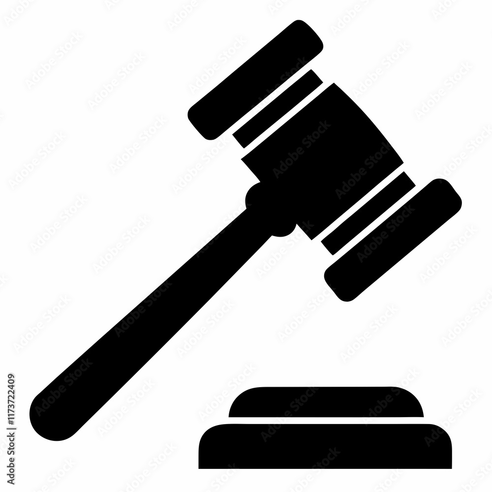 Silhouette of Auction Gavel Icon - Vector Design Silhouette of Auction Gavel Icon - Vector Design