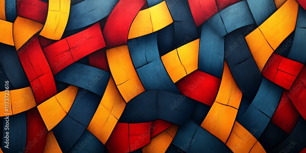 Fototapeta premium Abstract interwoven colorful shapes.