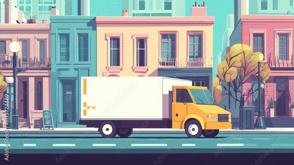 Stock distribution flat design front view delivery theme animation vivid Stock distribution flat design front view delivery theme animation vivid