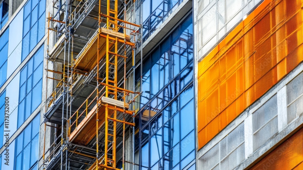 Dynamic Urban Construction with Vibrant Colors Dynamic Urban Construction with Vibrant Colors